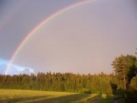 vom Balkon zeigt sich dieser schöne Regenbogen. - Bild 11: Ferienwohnung am Weissenstädter See im Fichtelgebirge